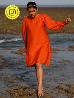 Okhai - Sunkissed Hand-Embroidered Tikki and Beadwork Silk Blend Dress