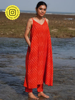 Okhai - Zestful Cotton Ikat Kurta & Pant (Set of 2)