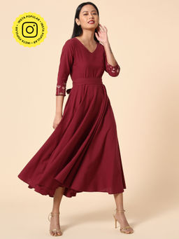 Okhai - Cherished' Cotton Midi Dress with Belt (Set of 2)