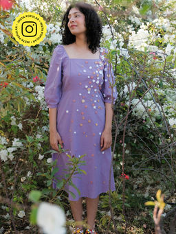 Okhai - Water Lily Hand Embroidered Cotton Dress