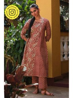 Okhai - Solitaire Handblock Printed Pure Cotton Kurta Set