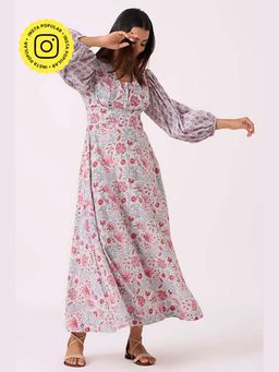 Okhai - Flora Hand Block Printed Pure Cotton Dress