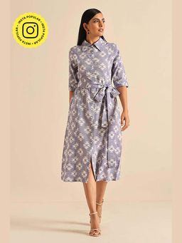 Okhai - Empathetic' Pure Cotton Ikat Dress