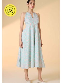 Okhai - Belladonna Handblock Printed Pure Cotton Sleeveless Dress