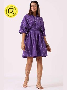 Okhai - Heather Pure Cotton Ikat Short Dress