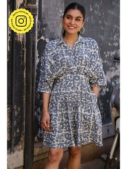 Okhai - Slate Hand Block Printed Cotton Dress