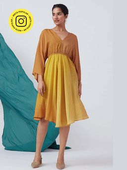 Okhai - Parisian Dream' Ombre V-Neck Silk Blend Dress