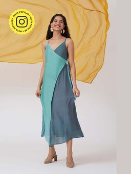 Okhai - Seatherny' Ombre Sleeveless Modal Silk Wrap Dress