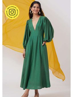 Okhai - Understated' Plunging Neck Silk Blend Dress