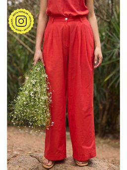 Okhai - Meadow Pure Cotton Red Pants