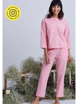 Okhai - Siesta Herbal Dyed Pure Cotton Pink Shirt with Pant