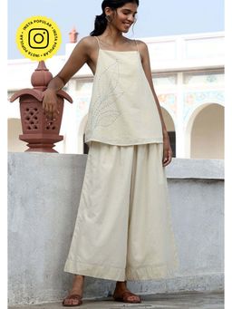 Okhai - Ridaa Hand-Embroidery and Beadwork Pure Cotton Top and Pants