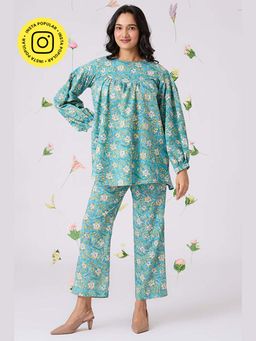 Okhai - Solitude Handblock Printed Pure Cotton Top Pants Set