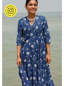 Okhai - Minerva Hand-Embroidered Mirrorwork and Handblock Printed Pure Cotton Dress