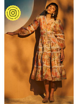 STTAVOSS - Renee Midi Dress Printed Multi-Color