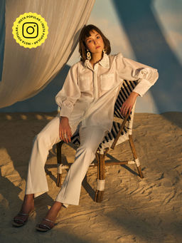STTAVOSS - Stella Self Design White Shirt