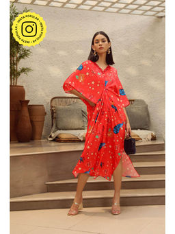 STTAVOSS - Red Printed Twilight Kaftan Dress