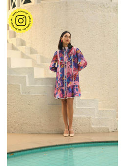 STTAVOSS - Multi-Colour Printed Wisteria Dress with Slip (Set of 2)