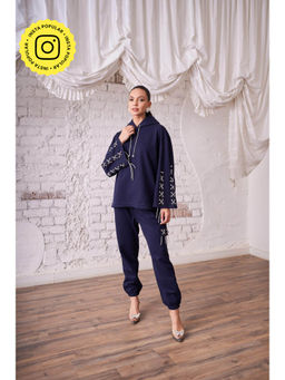 STTAVOSS - Lana Navy Blue Co-Ord (Set of 2)