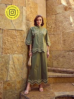 STTAVOSS - Cassia Olive Co-Ord (Set of 2)