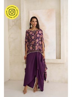 STTAVOSS - Nahar Skirt with Cape- Purple