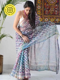 Sundarii - Rangeen Kota Doria Saree without Blouse