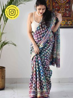 Sundarii - Rang Mohini Chanderi Silk Saree without Blouse
