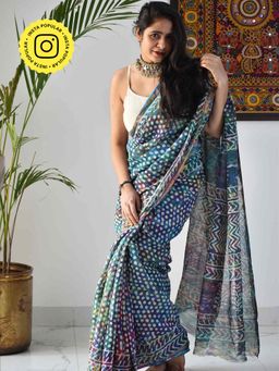 Sundarii - Thandai Chanderi Silk Saree without Blouse
