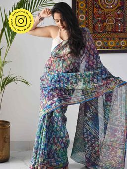 Sundarii - Gujia Chanderi Silk Saree without Blouse