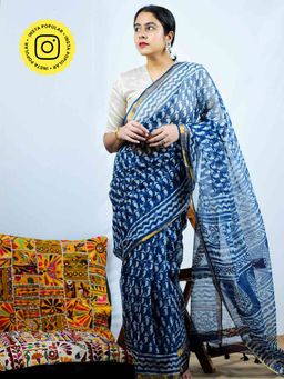 Sundarii - Ambika Kota Doria Saree with Unstitched Blouse