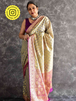 Sundarii - Kashish-Georgette Zari Saree with Unstitched Blouse