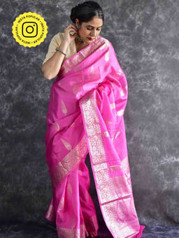 Sundarii - Mishti Silk Floral Woven Saree with Unstitched Blouse
