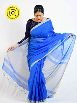 Sundarii - Moonlight Bengal Colorblock Handloom Kota Saree with Unstitched Blouse