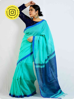 Sundarii - Limelight Bengal Colorblock Handloom Kota Saree with Unstitched Blouse