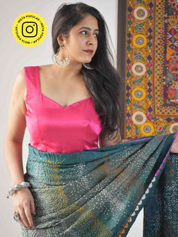 Sundarii - Pink Slush Mashru Silk Blouse