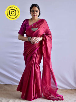 Sundarii - Gulaabi Tissue with Unstitched Blouse