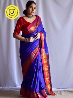 Sundarii - Baadal Bengal Cotton with Unstitched Blouse