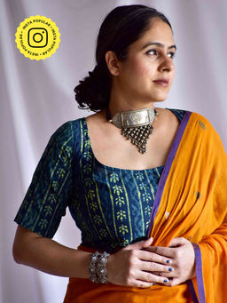 Sundarii - Hussaini Natural Dyed Stitched Blouse