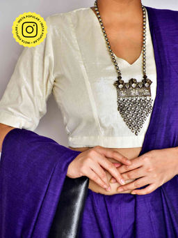 Sundarii - Silver City Tissue Cotton Stitched Blouse
