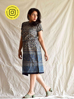 Sundarii - River Ajrakh Hand Block Printed Skirt (Set of 2)