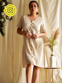 Sundarii - Silvy Front Open Short Dress