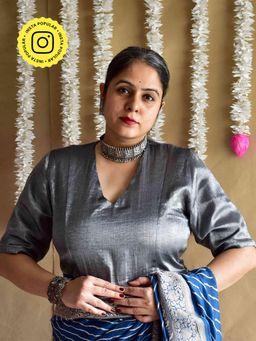 Sundarii - Mosiki Tissue Grey Blouse