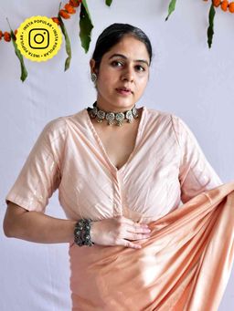 Sundarii - Melony Cotton Peach Blouse