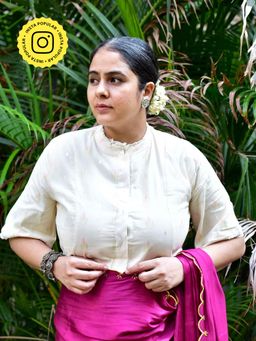 Sundarii - Heavenly Cotton Beige Blouse