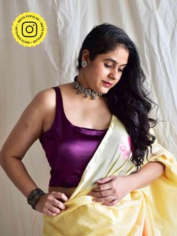 Sundarii - Violet Satin Purple Blouse