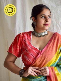 Sundarii - Narang Leheriya Print Stitched Blouse