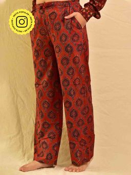 Sundarii - Shubh Handblock Ajrakh Print Pant
