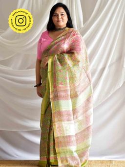 Sundarii - Multi-Colour Gulbahar Kota Doria Saree with Unstitched Blouse