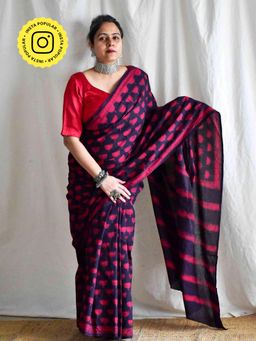 Sundarii - Tara - Mul Cotton Saree with Unstitched Blouse
