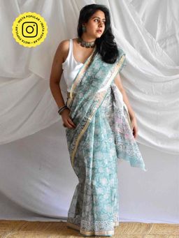 Sundarii - Hawayein Kota Doria Saree with Unstitched Blouse